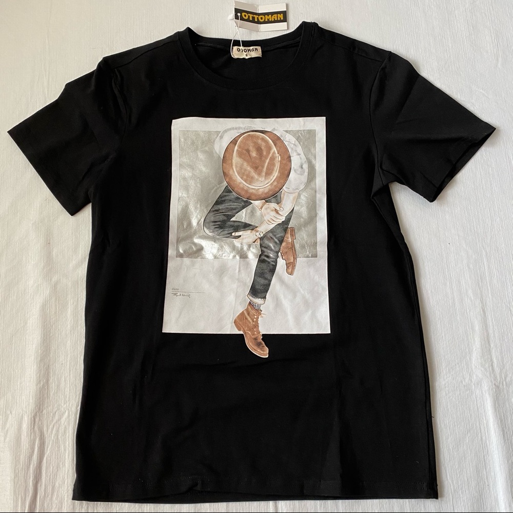 NEW Ottoman black graphic tee style 6940 size medium Cowboy Ranchhand